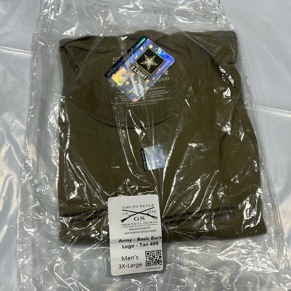 NEW - Grunt Style Army - Men’s Basic Back Logo, Tan 499 - 3XLarge - Picture 4 of 7